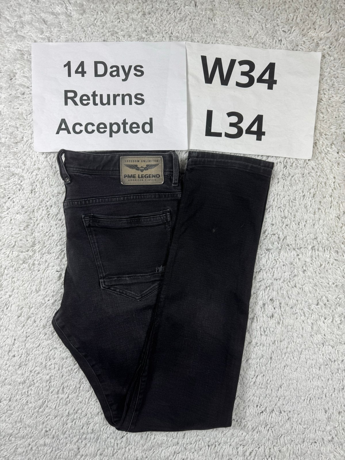 PME Legend Tailwheel Slim Fit Jeans W34 L34 Zwart 2642, B, Zwart, B, Ophalen of Verzenden
