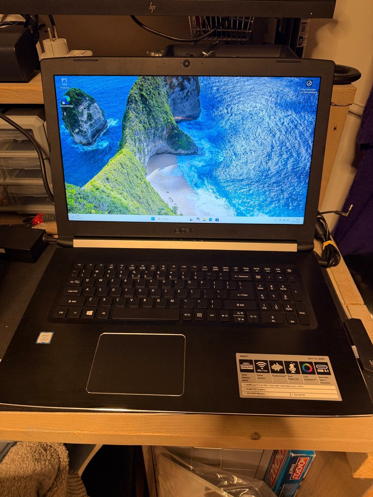 Acer Aspire 3 Laptop - Intel i3 8e gen 8GB RAM, 250 gb  SSD, Computers en Software, Windows Laptops, Gebruikt, 2 tot 3 Ghz, Qwerty