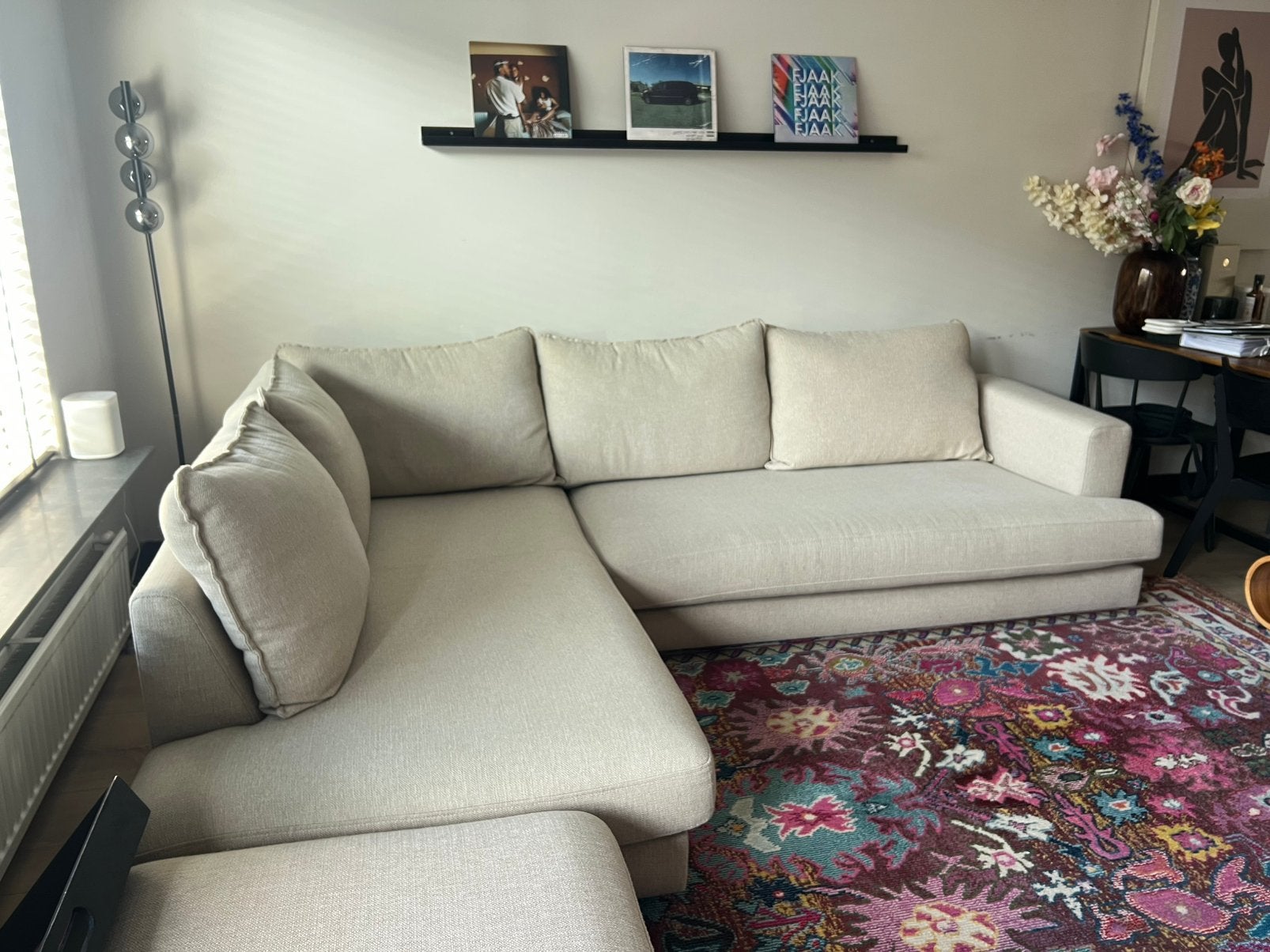 Hoekbank Tribeca incl. poef - Westwing, Ophalen, 250 tot 300 cm, Gebruikt, Kunststof