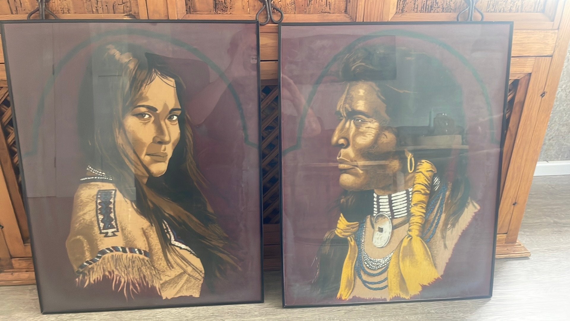 Potret schildering indianen, Ophalen, Doek, Portret of Personen, Realistisch
