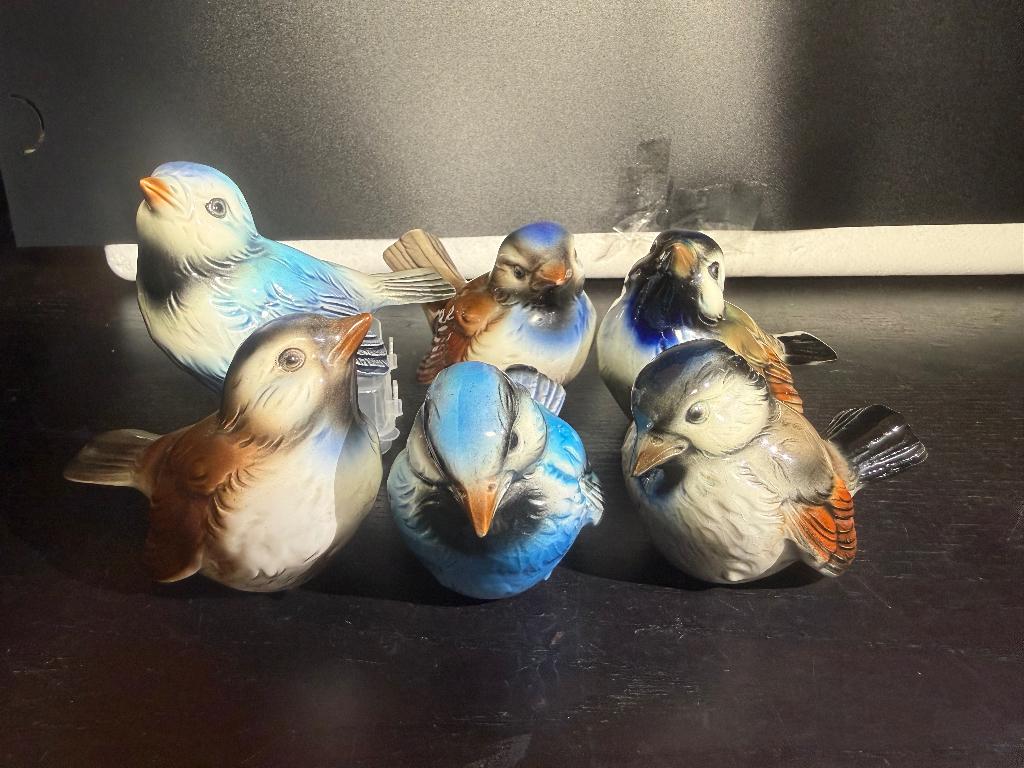 Vintage Goebel set porselein vogel beeldjes, Verzamelen, Beelden en Beeldjes, Ophalen of Verzenden, Gebruikt, Dier