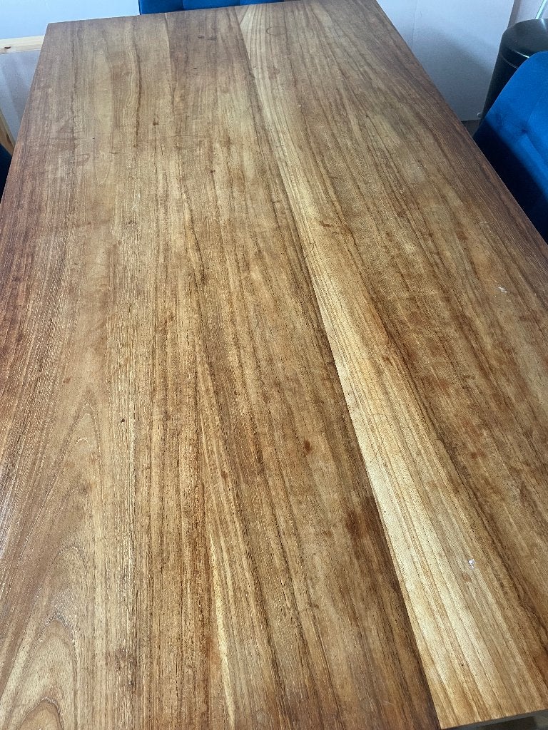 Massieve tafel teak 85-160, Ophalen, Gebruikt, Teakhout, 50 tot 100 cm