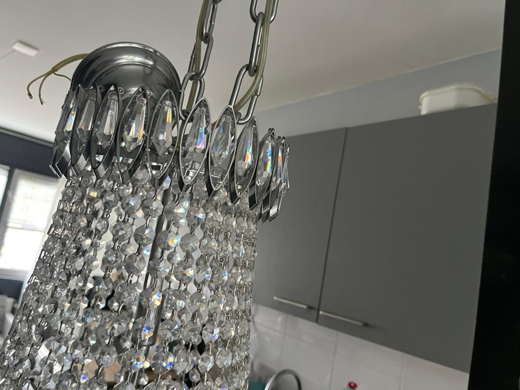 Klassieke zakkroonluchter, Huis en Inrichting, Lampen | Kroonluchters, Ophalen of Verzenden, Metaal