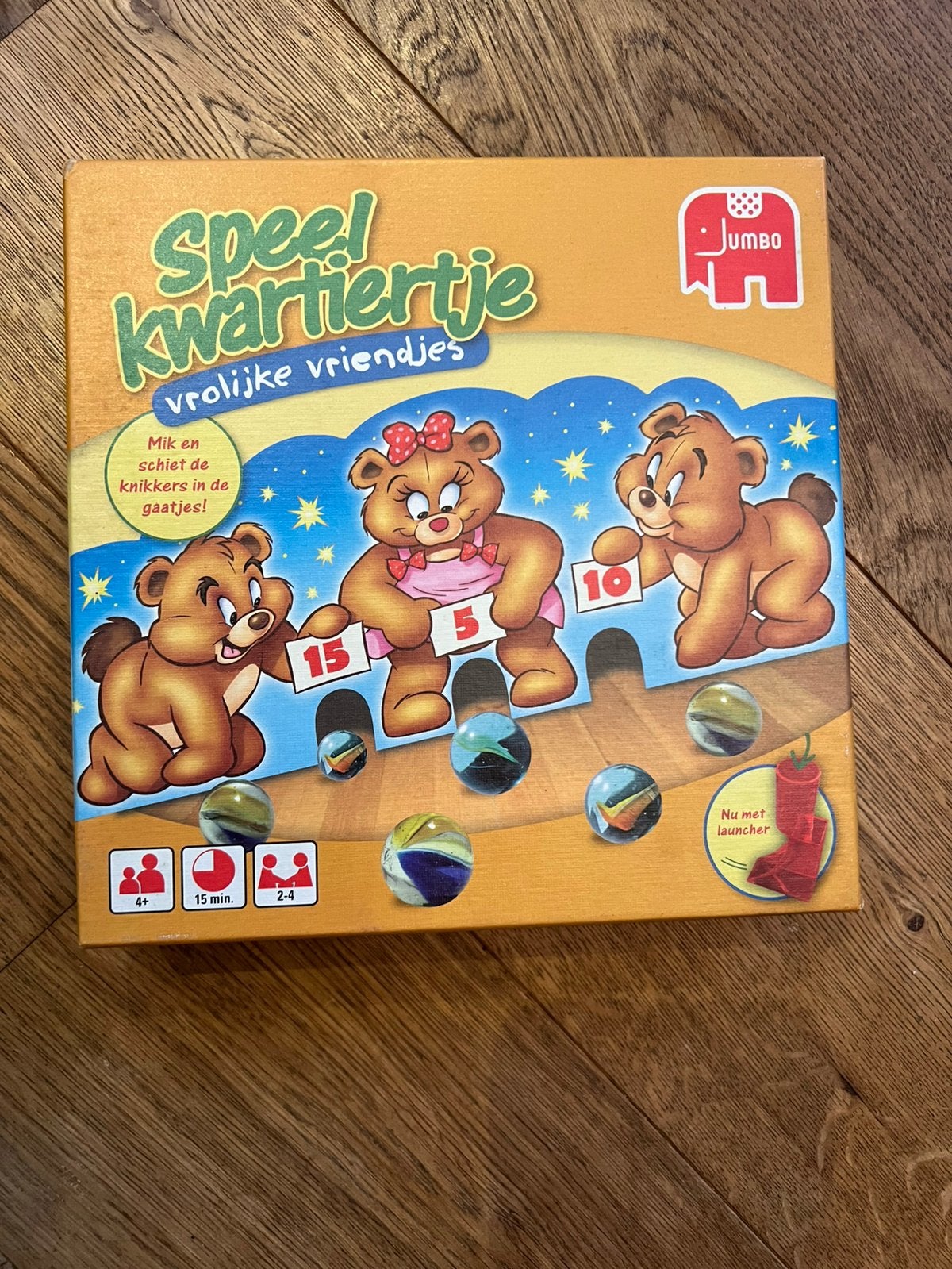 Jumbo Speel Kwartiertje Vrolijke Vriendjes Knikkerspel, Ophalen of Verzenden, Zo goed als nieuw