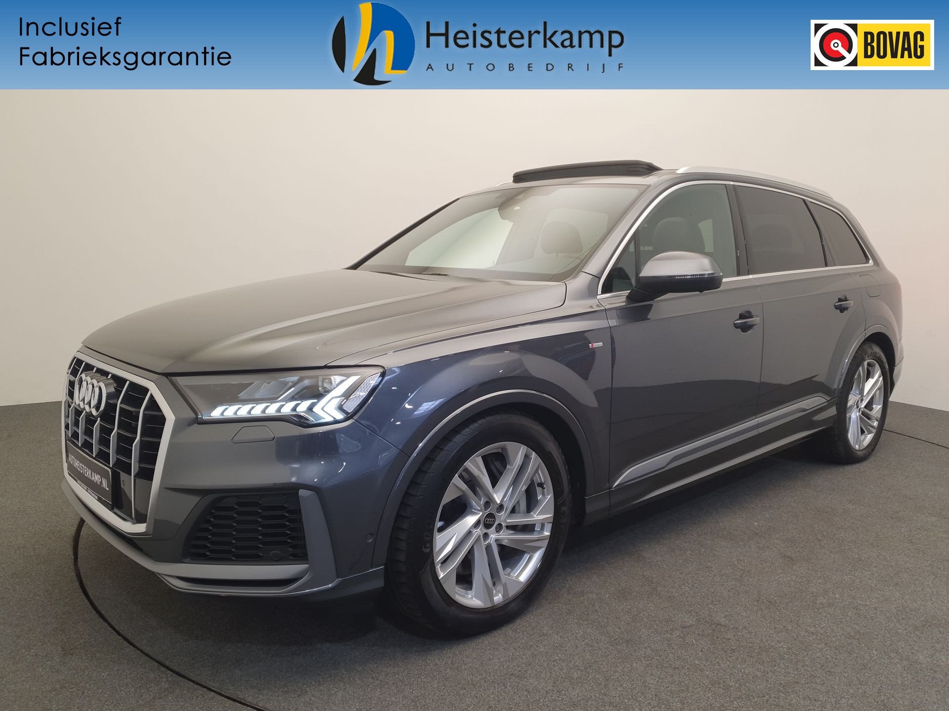 Audi Q7 55 TFSI e 381pk quattro S-Line Panoramadak, 360 came, Auto's, Audi, Automaat, 12 maanden, Gebruikt, Zwart
