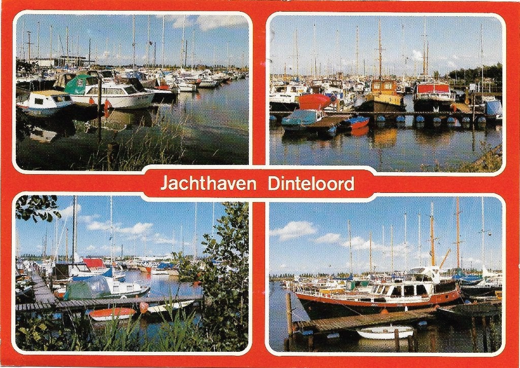 Ansichtkaart  	Dinteloord	Jachthaven  	4-luik, Verzamelen, Verzenden, 1980 tot heden, Gelopen, Noord-Brabant