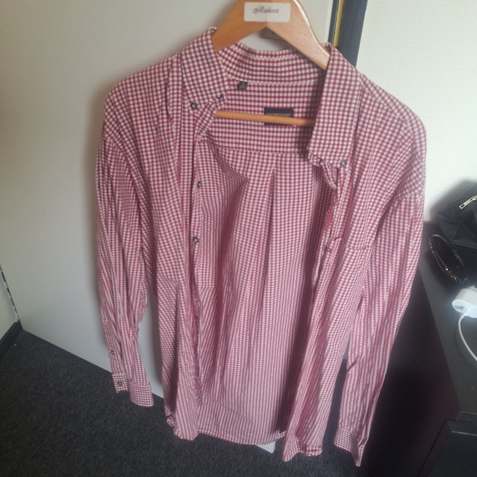 Oktoberfest blouse geruit rood wit, McGregor, Ophalen of Verzenden, Overige halswijdtes, Gedragen