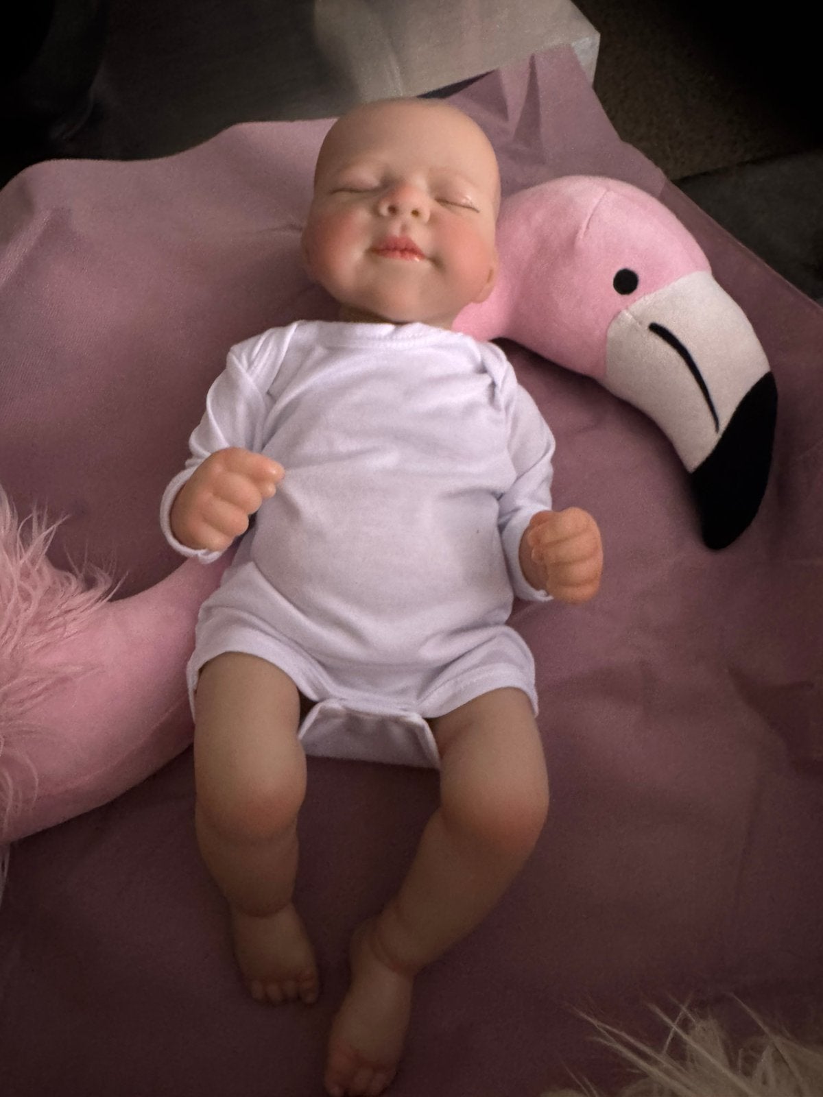 Reborn baby geheel siliconen vinyl, Ophalen of Verzenden, Nieuw, Babypop, Levensecht of Reborn