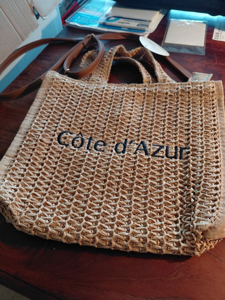 Nieuwe rieten tas 'Côte d'Azur' - Perfect voor de zomer!, Ophalen of Verzenden, Nieuw, Beige, Shopper