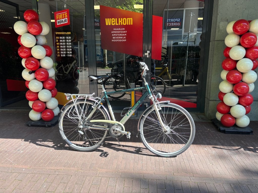 Fietshokje raaks: Union Goldsun-E 8s herenfiets D55, Gebruikt, Velgrem, Niet ingevuld, Niet ingevuld