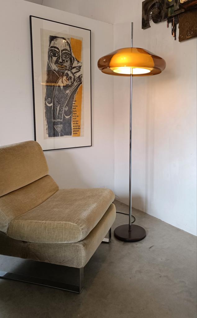 Vintage Space Age Design Vloerlamp 1970's, Ophalen, Gebruikt, Kunststof