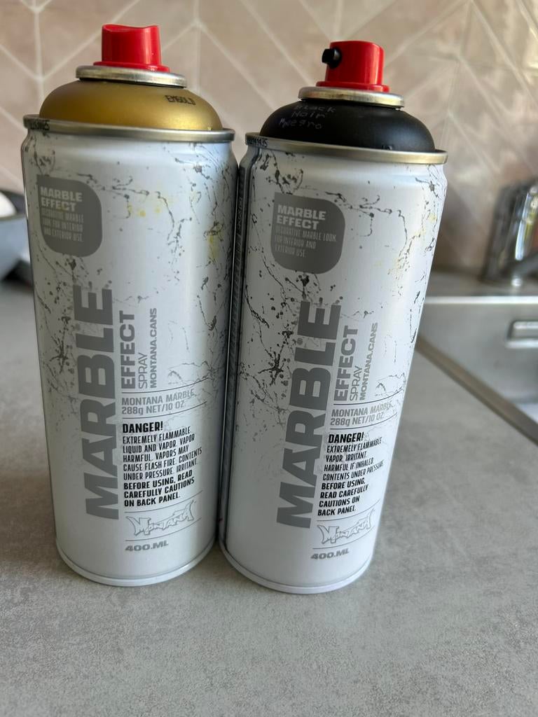 Montana marble spray goud en zwart, Ophalen of Verzenden, Zo goed als nieuw