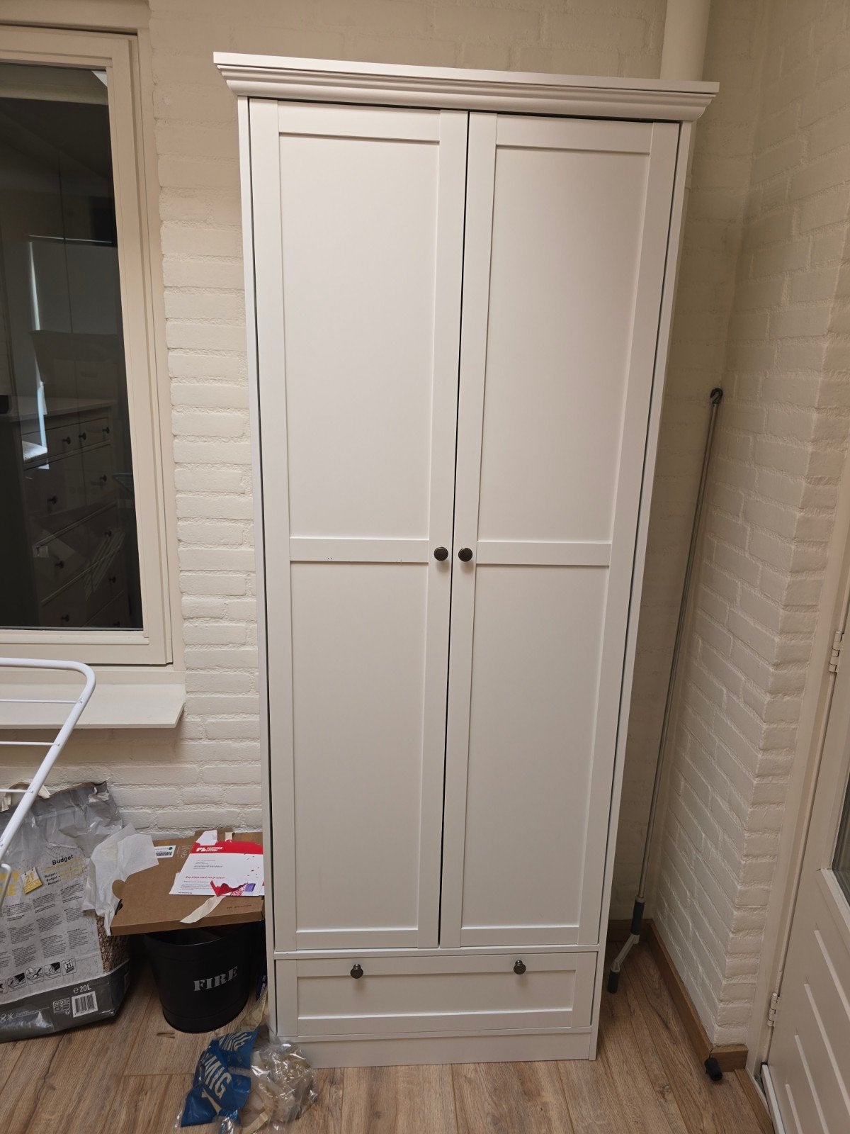 Legkast Vera 2-deurs - wit - 200x80x39 cm, Huis en Inrichting, Kasten | Overige, Ophalen