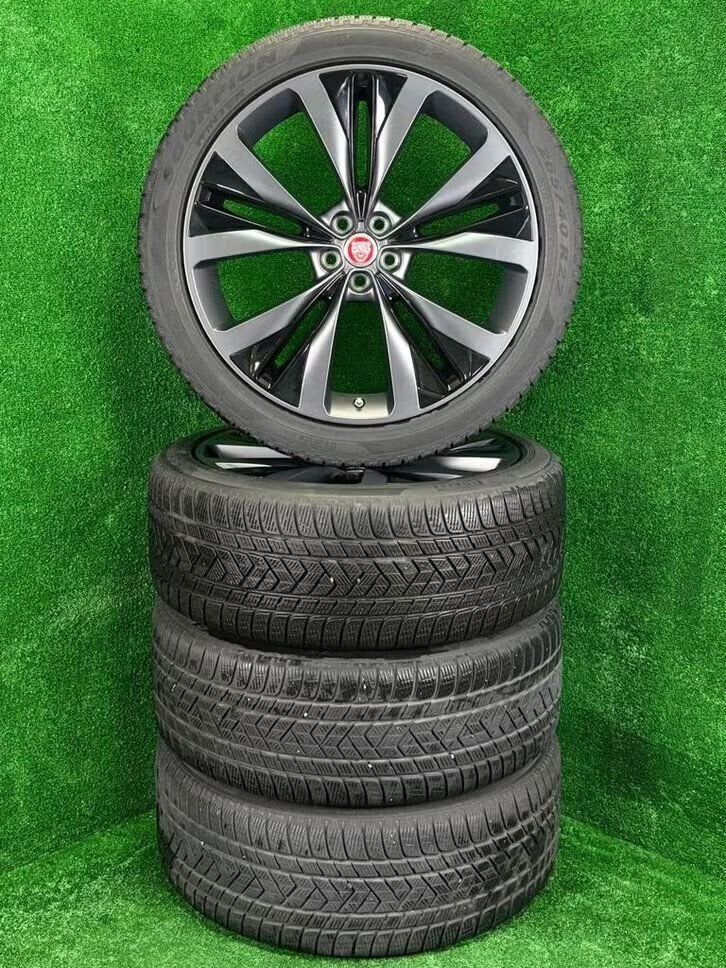 Originele 22 inch Jaguar velgen winterbanden I-Pace F-Pace, Info@jaguar.com, Gebruikt, 265 mm, Banden en Velgen