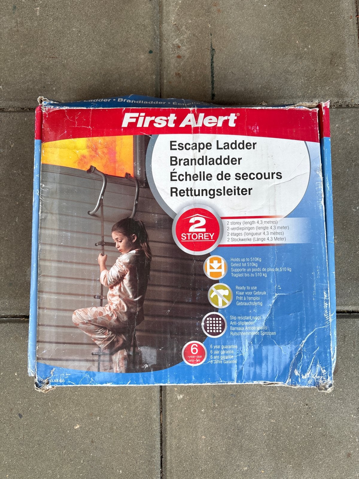 First Alert Brandladder 4,3m (2 verdiepingen) ongebruikt, Ophalen, Nieuw, Ladder, 4 meter of meer
