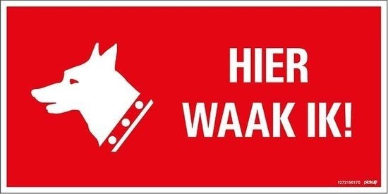Pickup bord panneau 30x15 cm - Hier waak ik, N, N, Nieuw, Ophalen of Verzenden