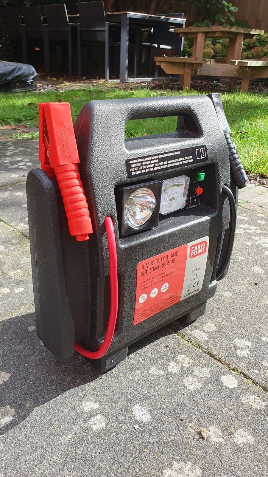 Carpoint Jumpstarter en Luchtcompressor 12V/17Ah, Auto diversen, Ophalen