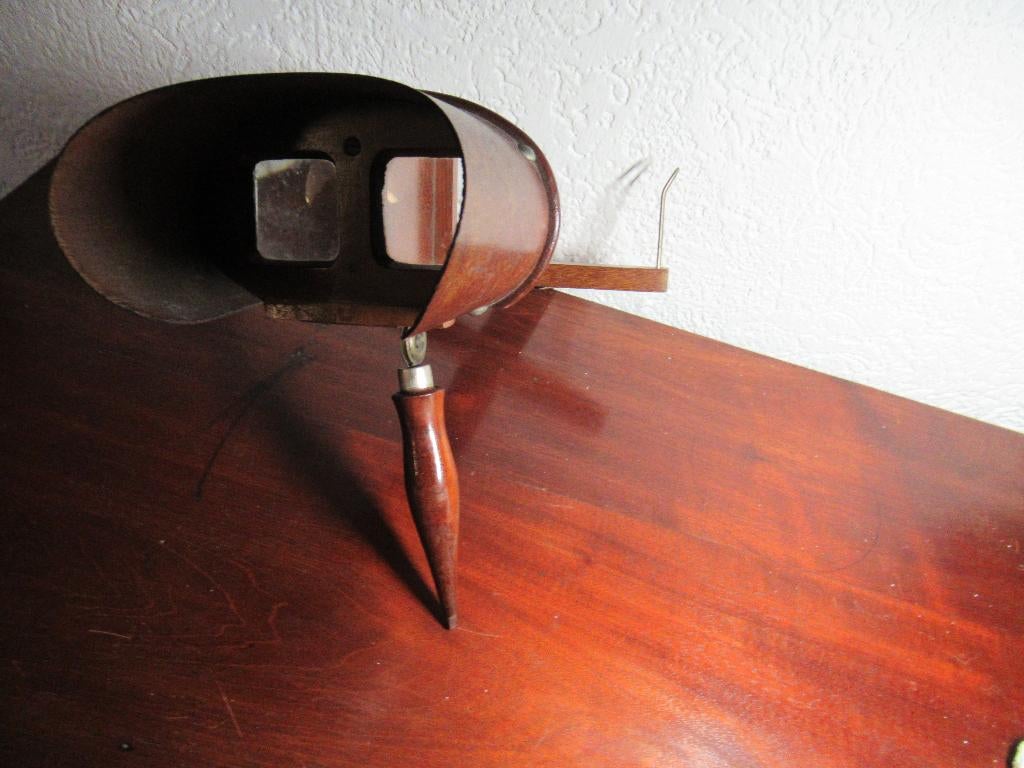 STEREO KIJKER antiek mahonie hout Ivens & Co € 100, Ophalen of Verzenden