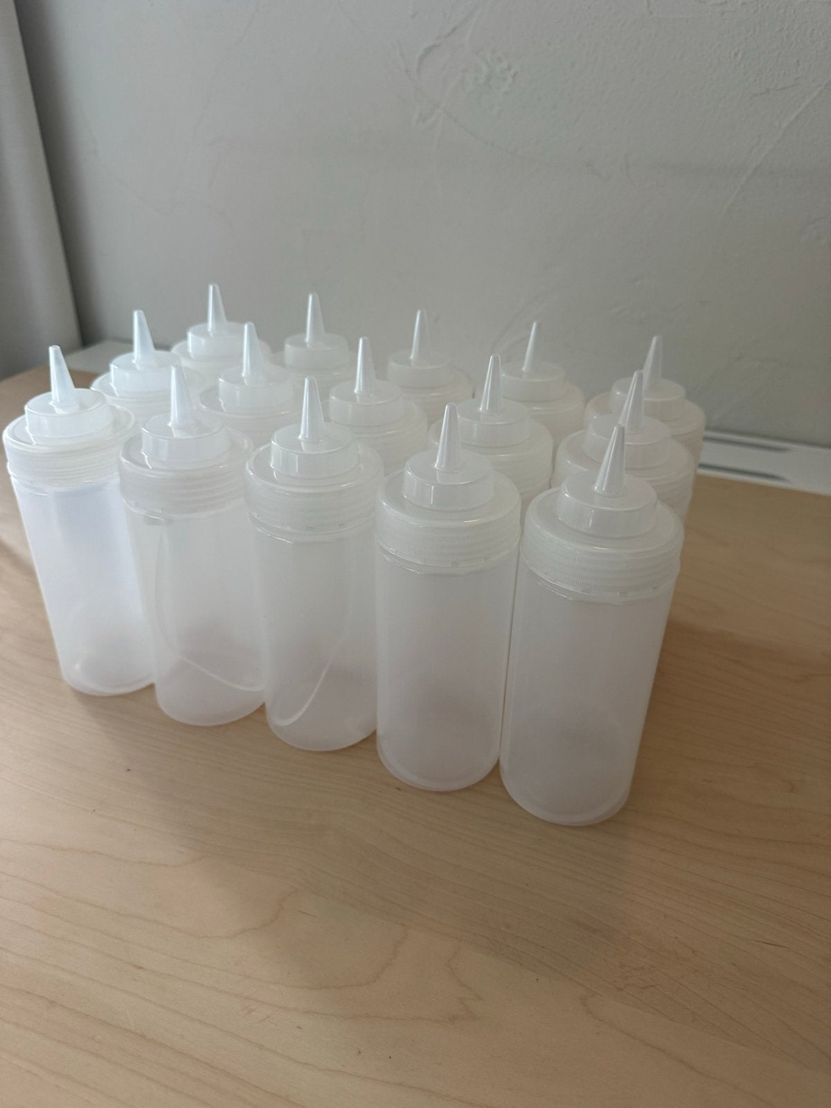 Knijpflessen voor sauzen en dressings - 15 stuks, Ophalen, Kunststof, Wit, Overige merken