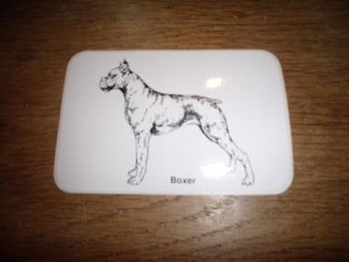 Hondenras sticker Boxer 10 x 7 cm, Ophalen of Verzenden, Zo goed als nieuw, Bedrijf of Vereniging