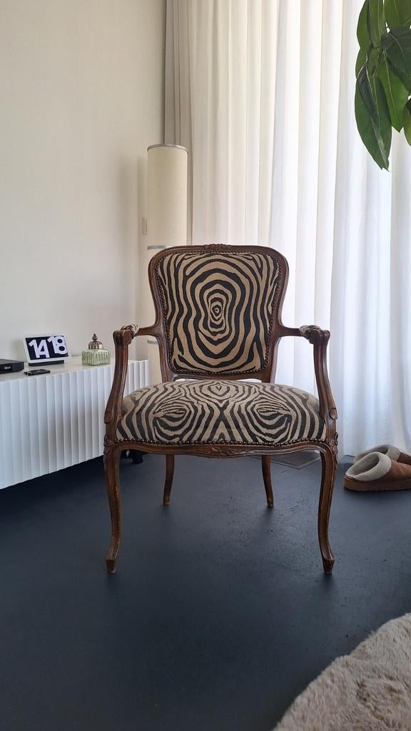 Vintage fauteuil met zebraprint, Ophalen of Verzenden