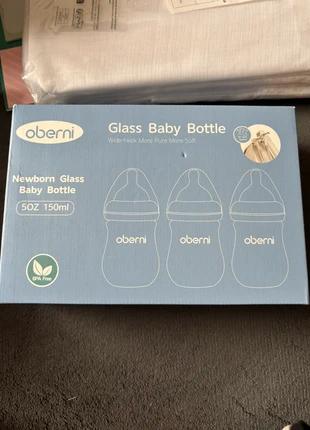 Nieuwe Oberni Glazen Babyfles - Brede Hals, BPA-vrij (3 stuk, Ophalen, Nieuw, Overige typen