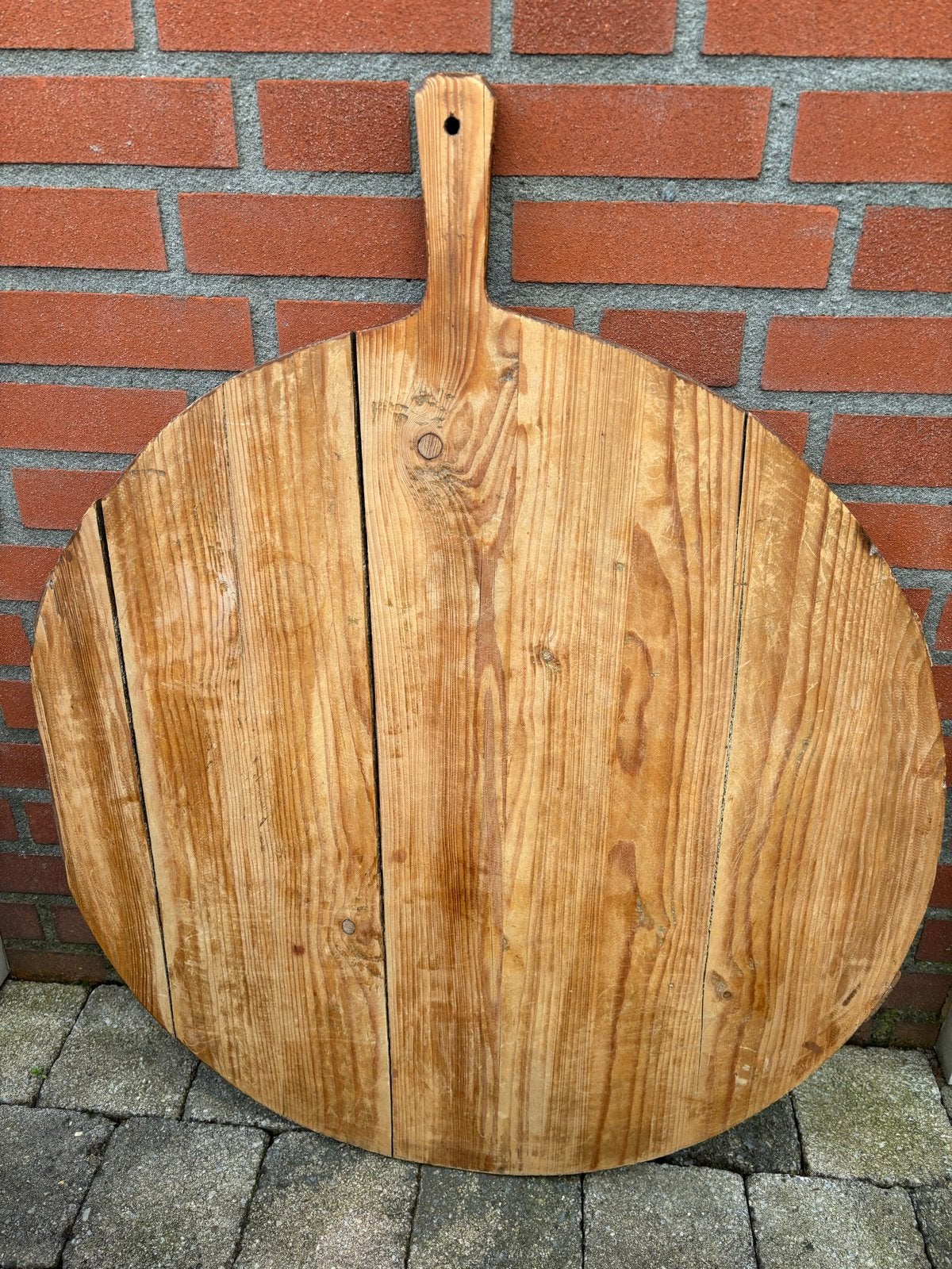 Vintage houten kaasplank 70 cm, Antiek en Kunst, Ophalen