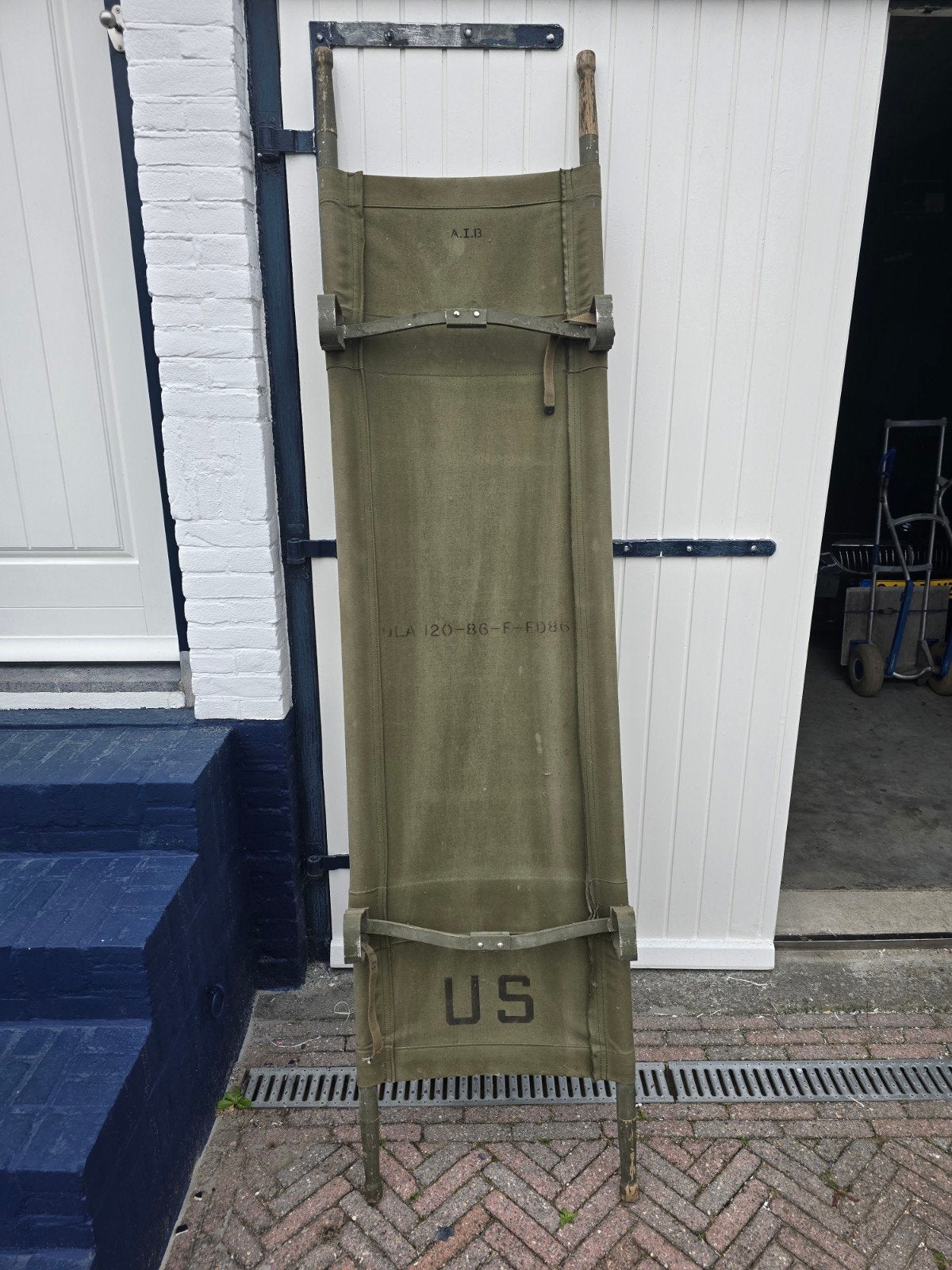 Vintage US Leger Brancard - Militair Verzamelobject, Ophalen of Verzenden, Landmacht, Amerika, Overige typen