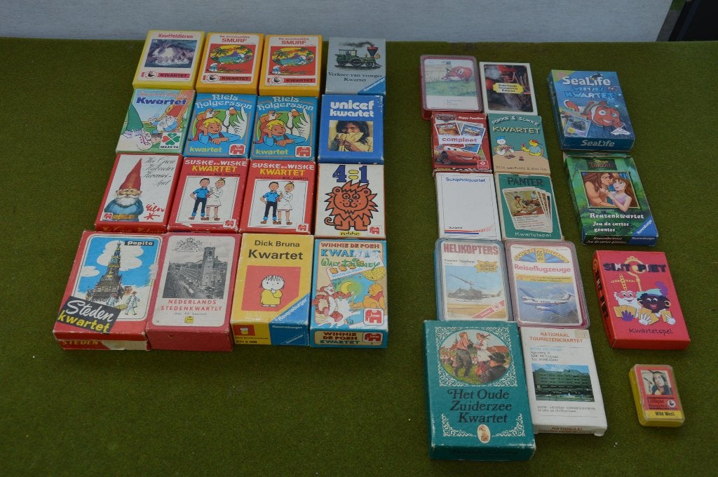 Verzameling oude kwartetten: Dick Bruna, Smurfen, Rien Poort, Verzamelen, Speelkaarten, Jokers en Kwartetten, Ophalen of Verzenden