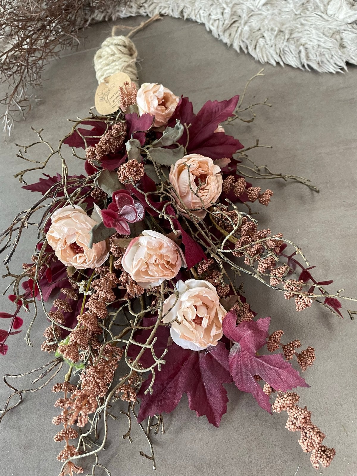 Duurzame Grote toef kunstbloemen - Herfstkleuren, Binnen, Textiel, Ophalen of Verzenden, Zo goed als nieuw