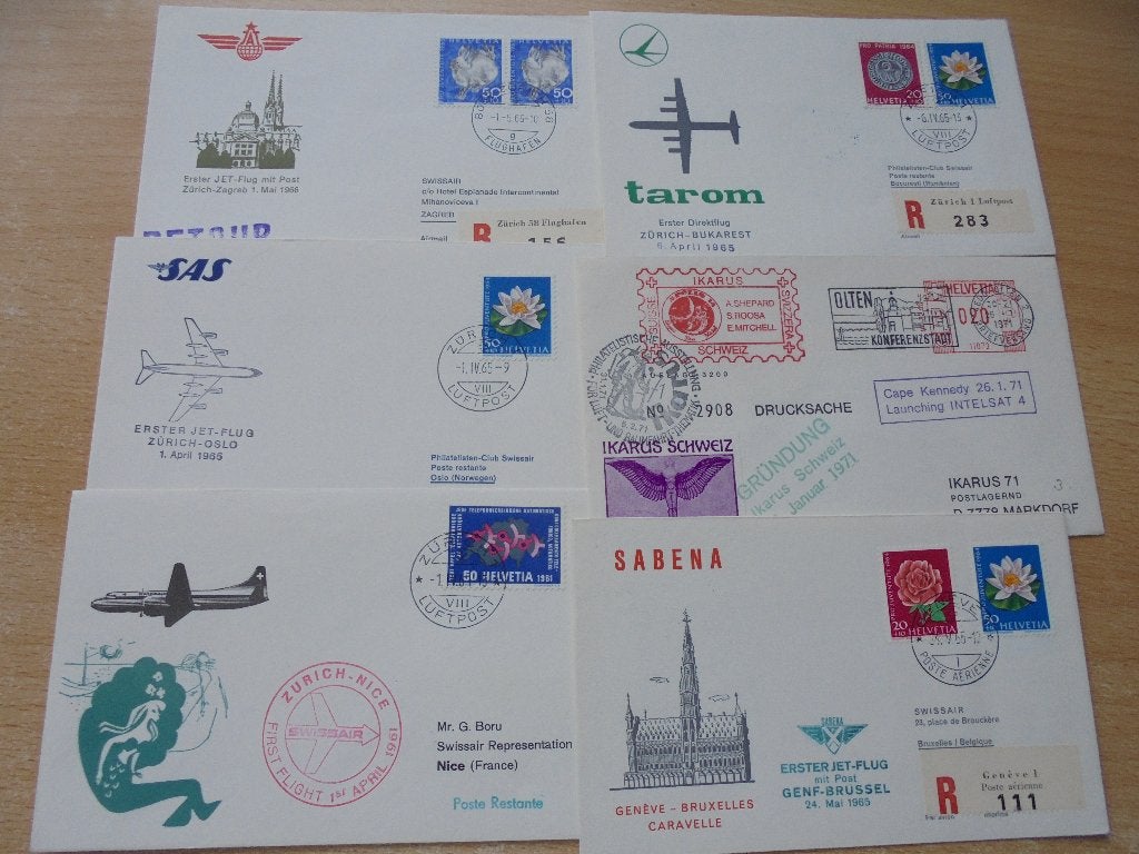 Zwitserland. Mooie partij First Flights. ( met dubbel). LEUK, Ophalen of Verzenden, Buitenland