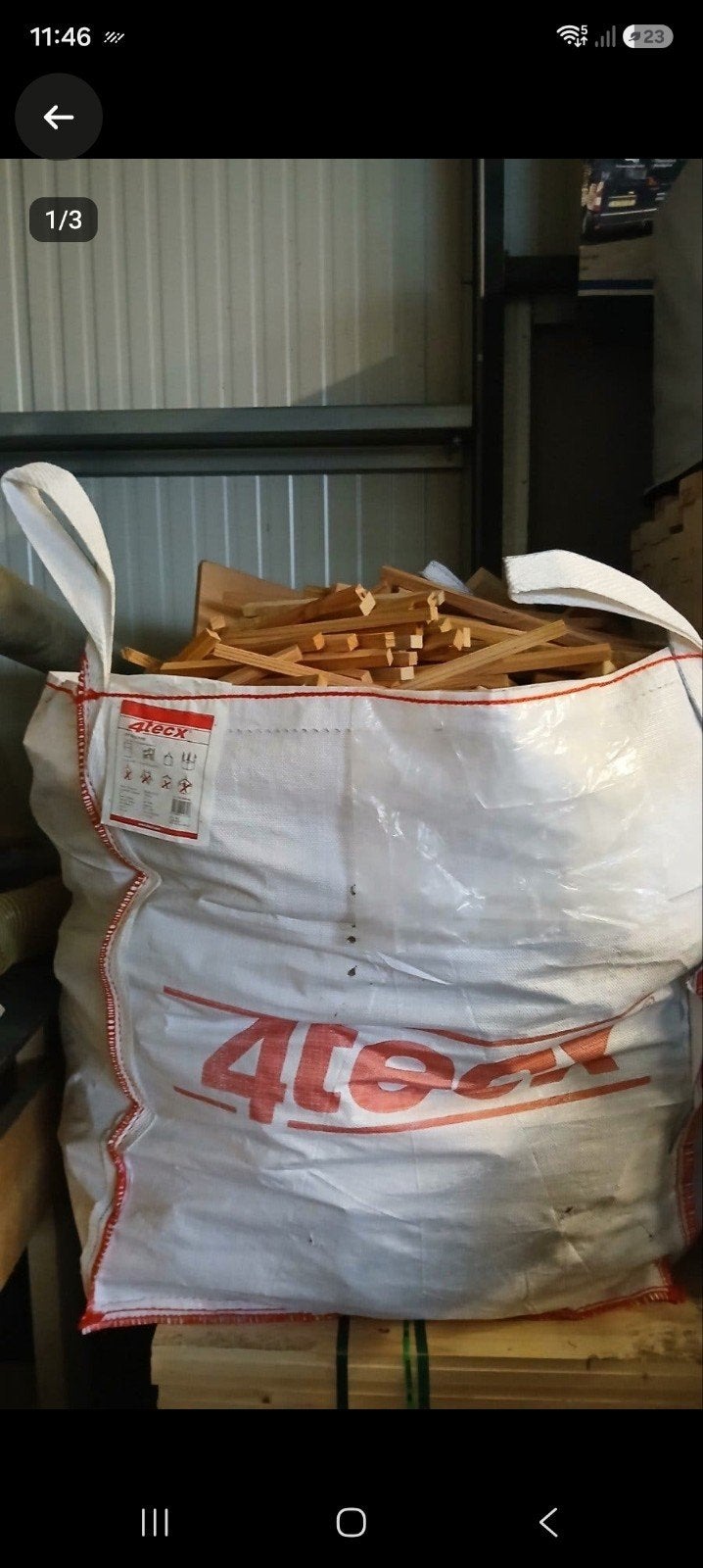 Big bags haardhout/kachelhout met resthout uit timmerwerkpla, Minder dan 3 m³, Ophalen, Overige houtsoorten, Blokken