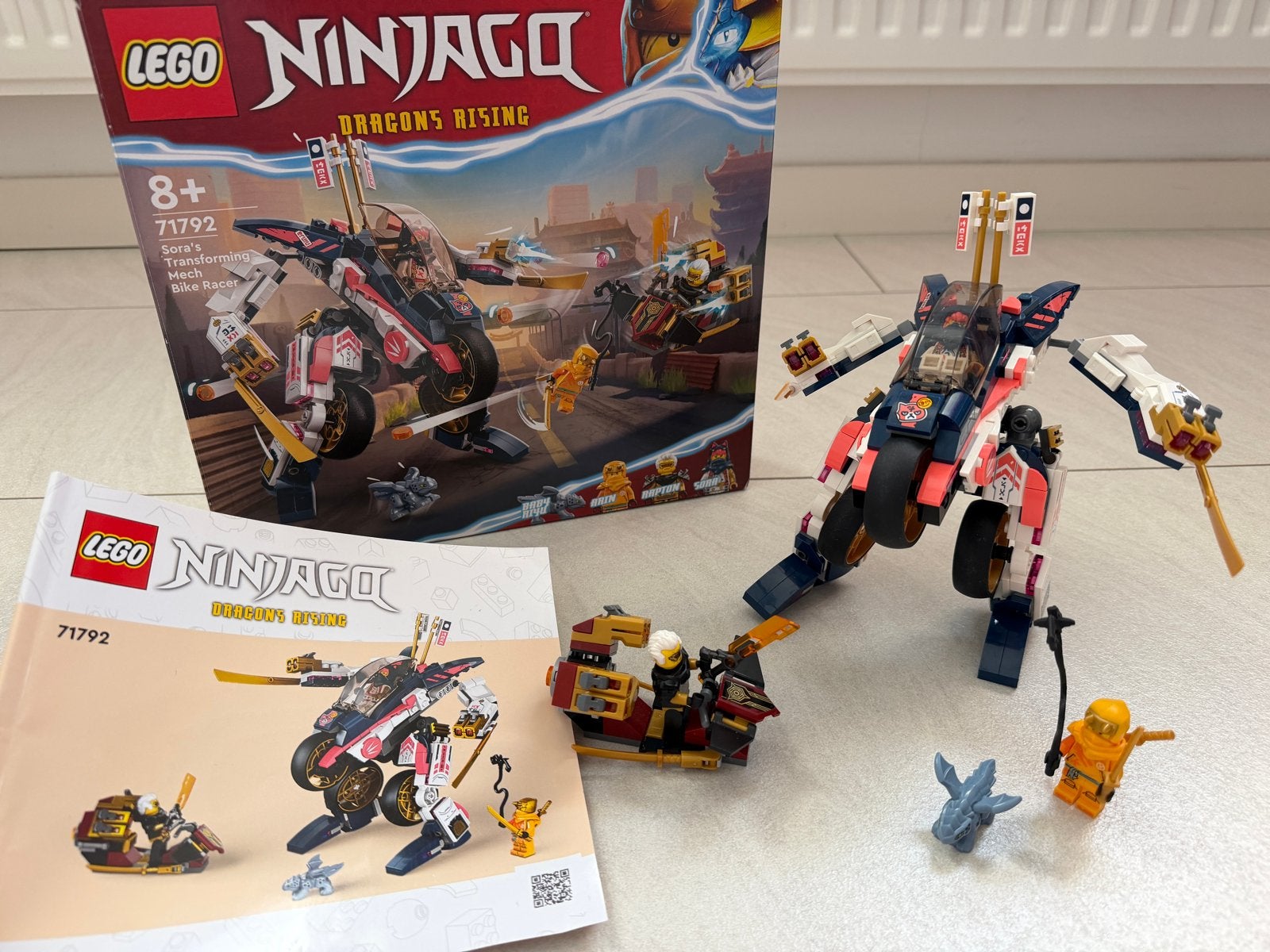 LEGO Ninjago 71792 Sora's Transformer Mech Motor 2-1, Lego, Ophalen of Verzenden, Zo goed als nieuw, Compleet
