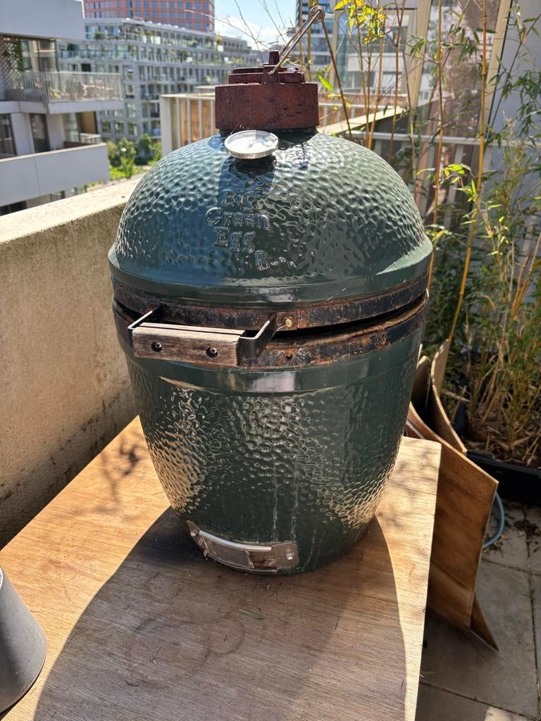 Big Green Egg Medium - Gebruikt, originele onderdelen, Tuin en Terras, Houtskoolbarbecues, Ophalen, Gebruikt