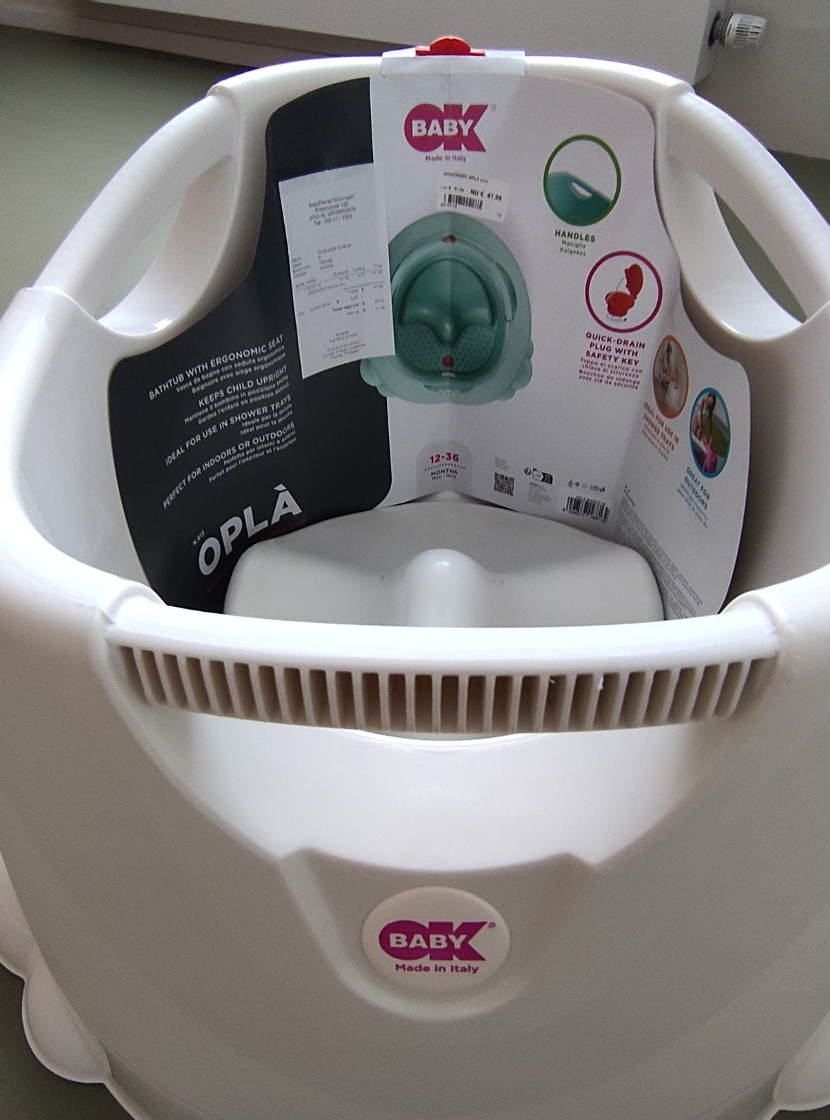 Ok Baby Opla badje - Ecru, Kinderen en Baby's, Badjes en Verzorging, Ophalen, Zo goed als nieuw, Badje, Overige merken