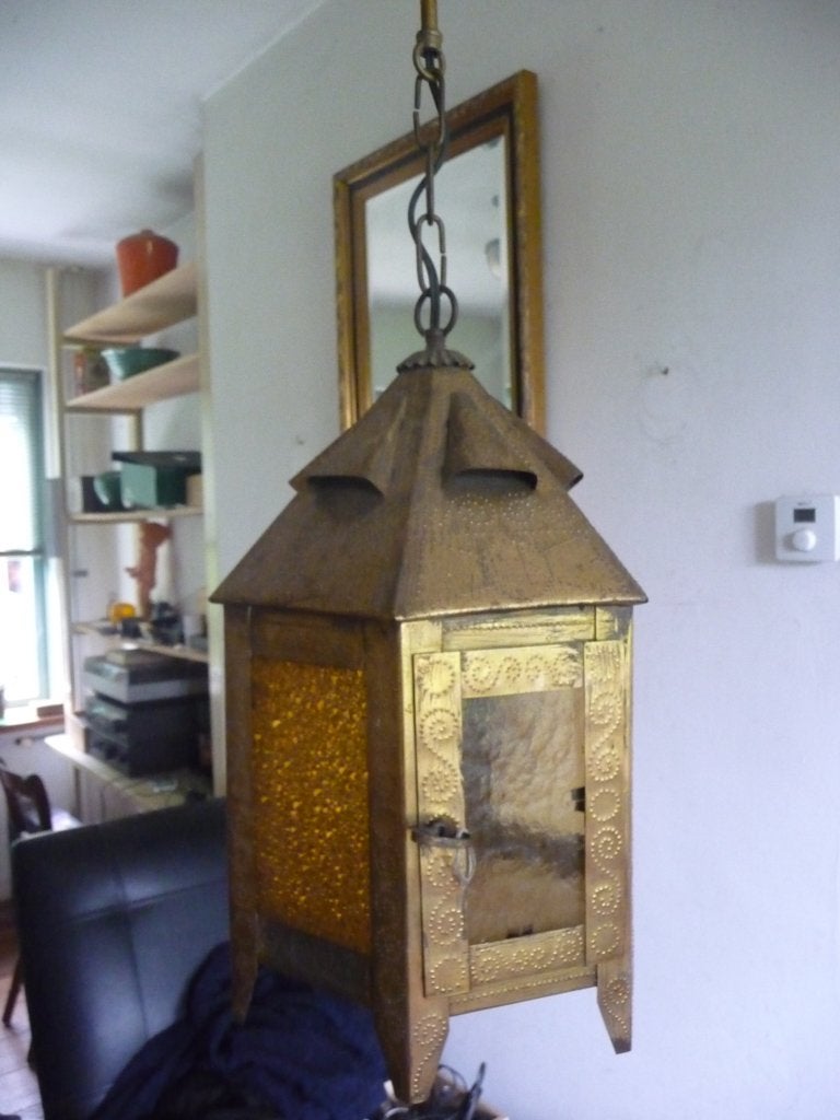 ganglamp antiek/amsterdamse school lamp/art deco lamp, Ophalen of Verzenden