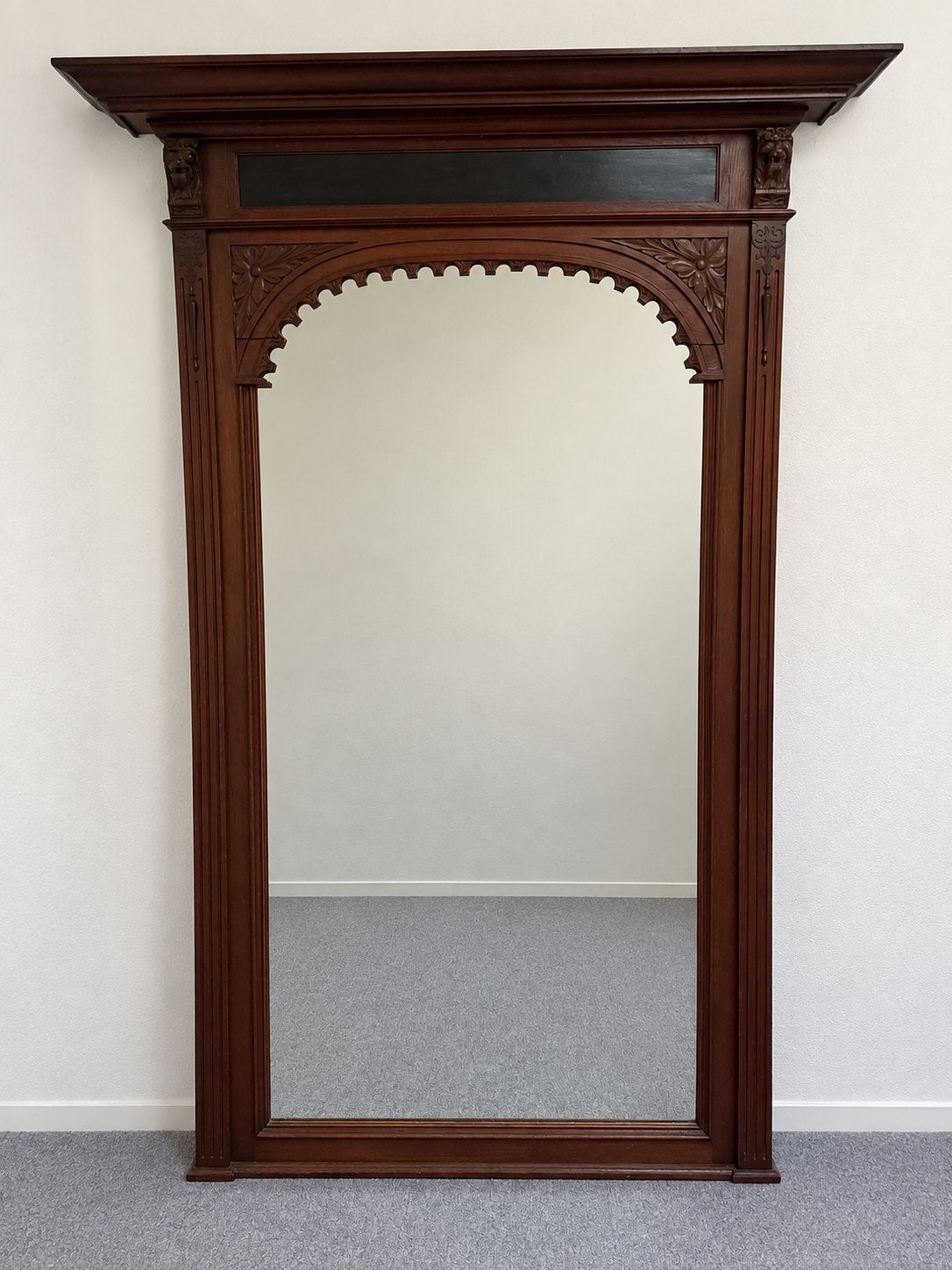 Large Wooden Mirror, Antiek en Kunst, Ophalen, Rechthoekig