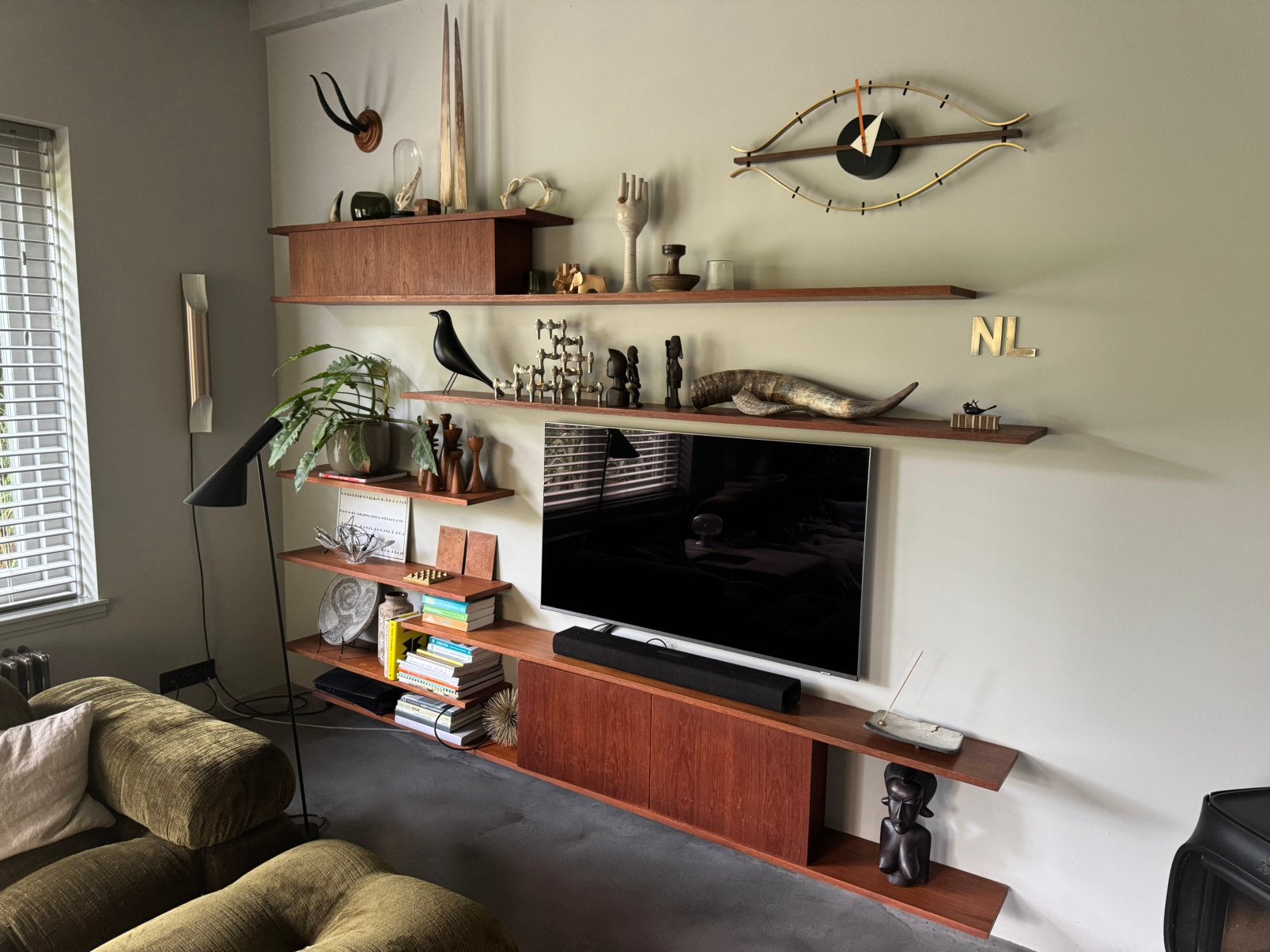 Vintage Wandkast Banz-Bord, Huis en Inrichting, Kasten | Wandmeubels, Ophalen, Teakhout, Zo goed als nieuw, Minder dan 150 cm
