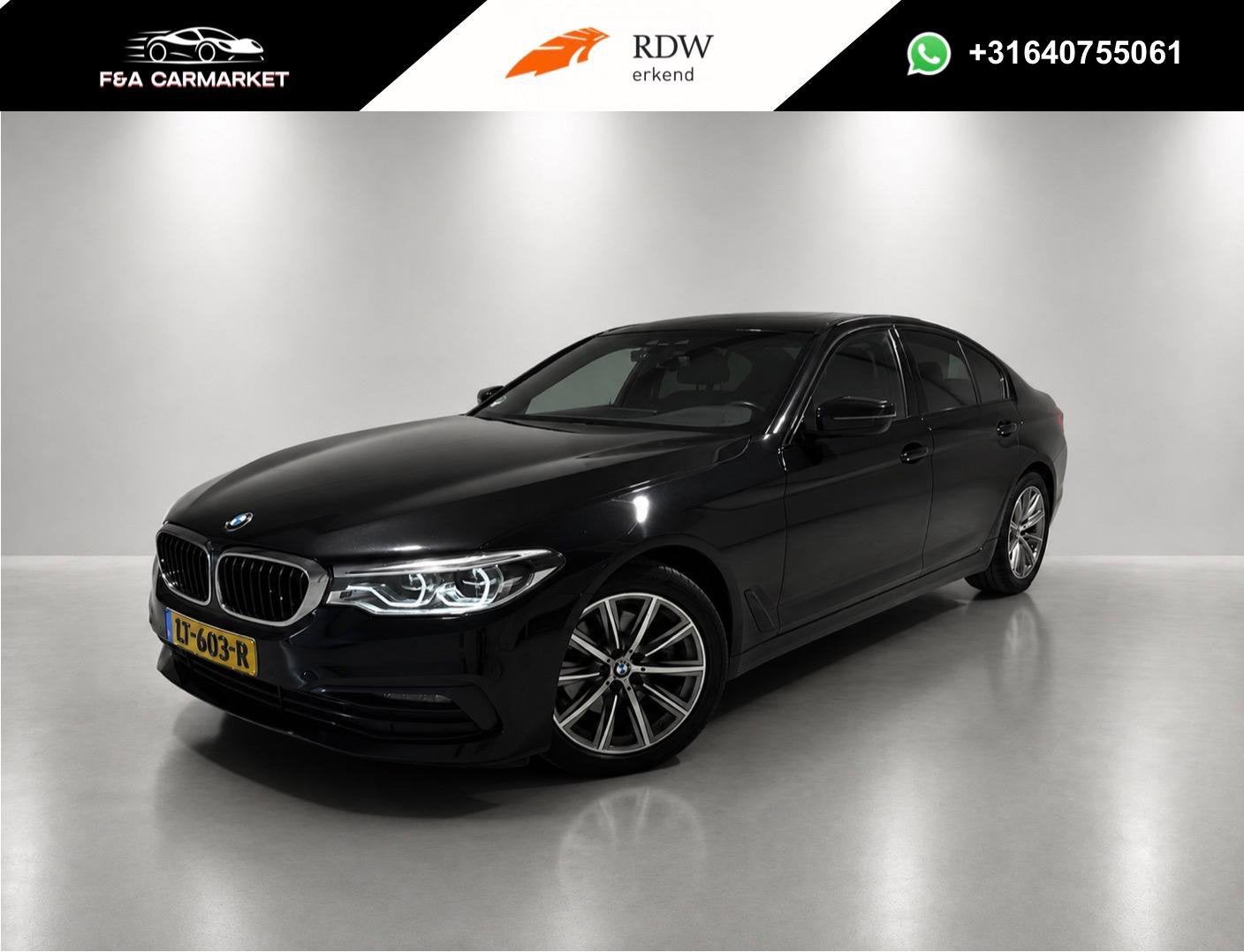 BMW 520i High Exct. Sport Line | NL Auto | Leder | Trekhaak, Achterwielaandrijving, 4 cilinders, 2000 kg, Bedrijf