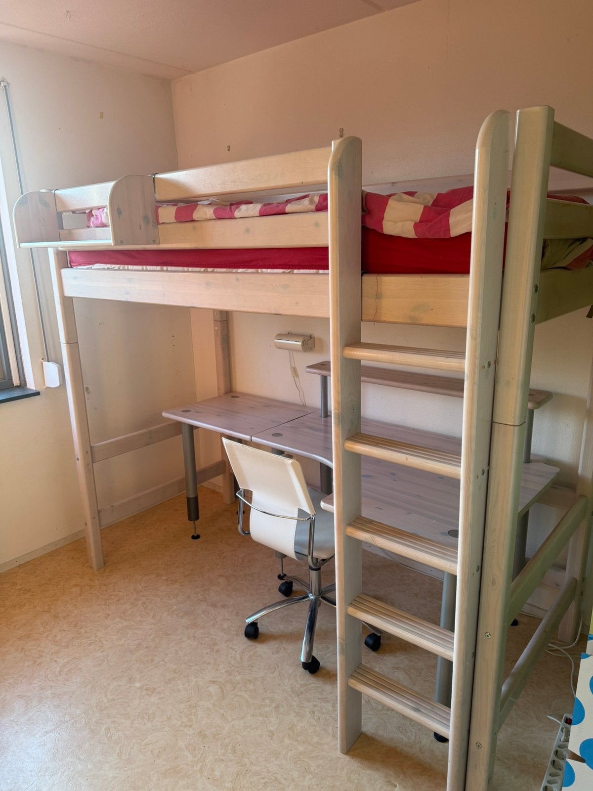 Hoogslaper merk Flexa , white wash, extra boekenplank, Ophalen, Gebruikt, Eenpersoons, 200 cm