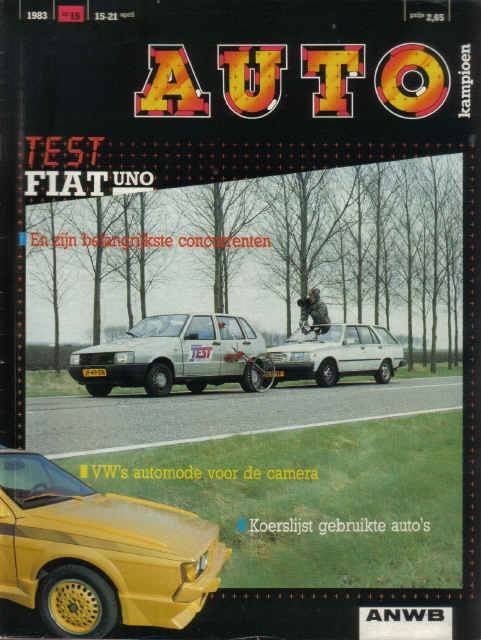 Autokampioen 15 1983 : Fiat Uno 55S - BMW 525e - Corvette C4, Ophalen of Verzenden, Gelezen, Algemeen