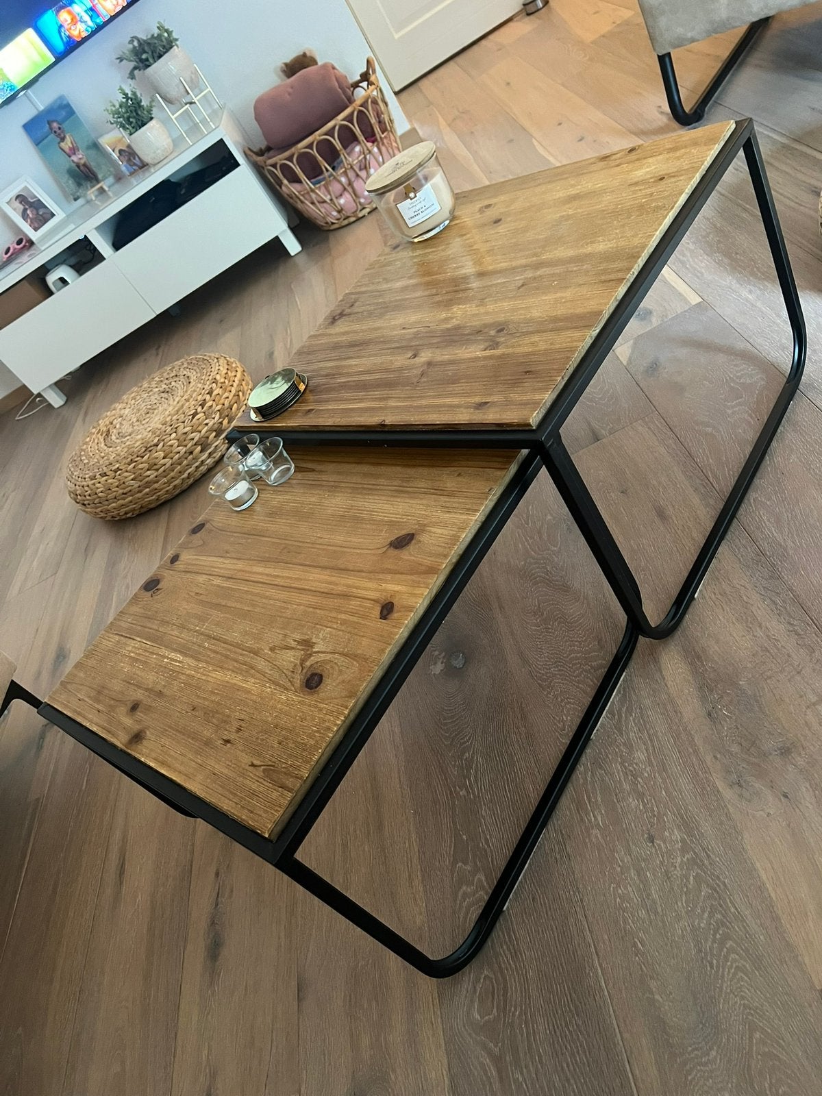 Salontafel in 2 delen, Huis en Inrichting, Tafels | Salontafels, Ophalen, 100 tot 150 cm, 50 tot 100 cm, Zo goed als nieuw