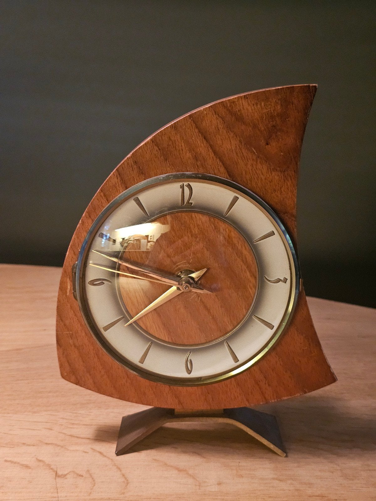 Vintage Mehne Mid-Century Modern Tafelklok – Jaren 50/60, Ophalen of Verzenden