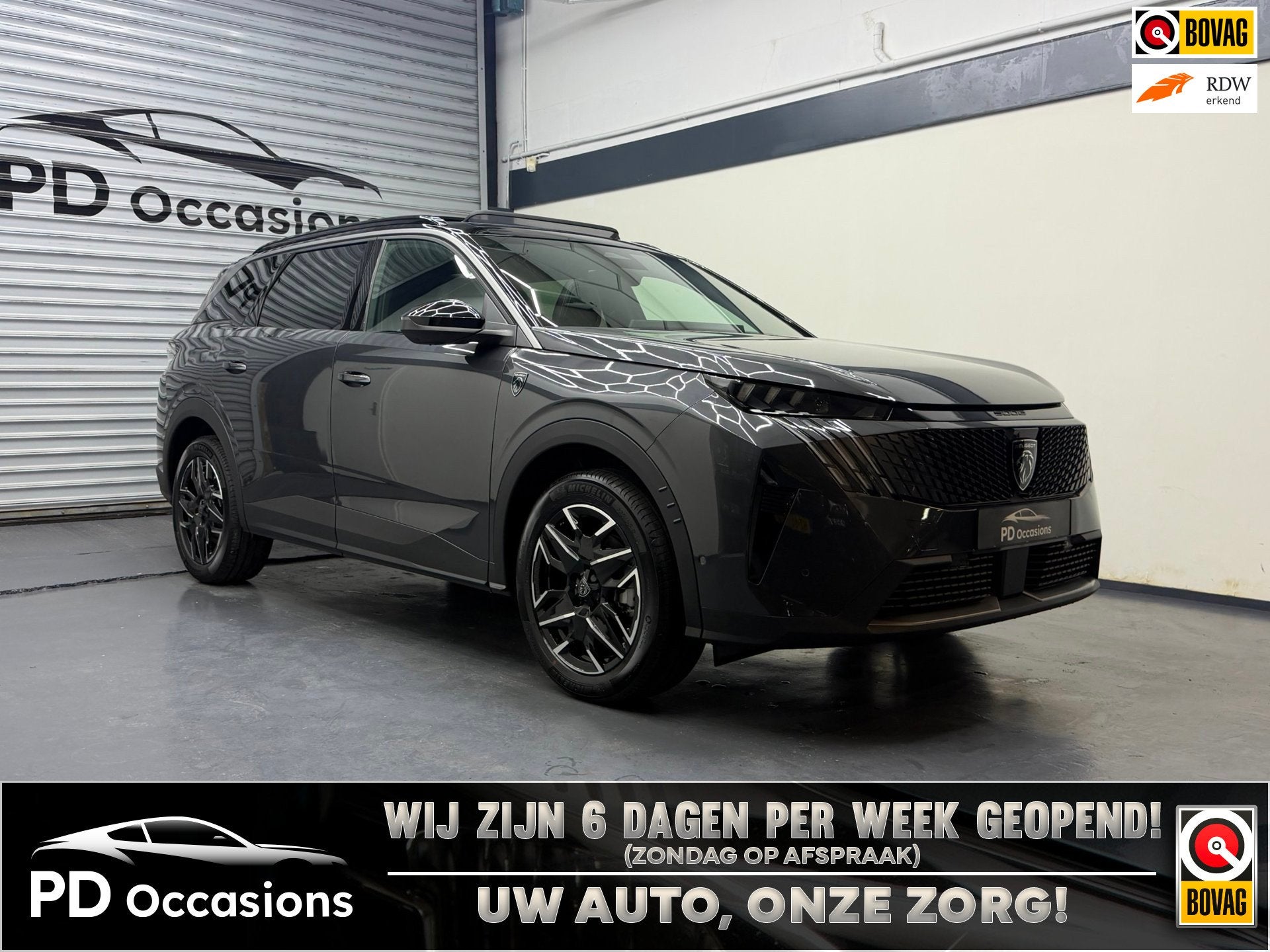 Peugeot 5008 1.2 Hybrid 145 GT Exclusive 7p - Pano - Memory, Auto's, Voorwielaandrijving, 145 pk, Zwart, 1199 cc
