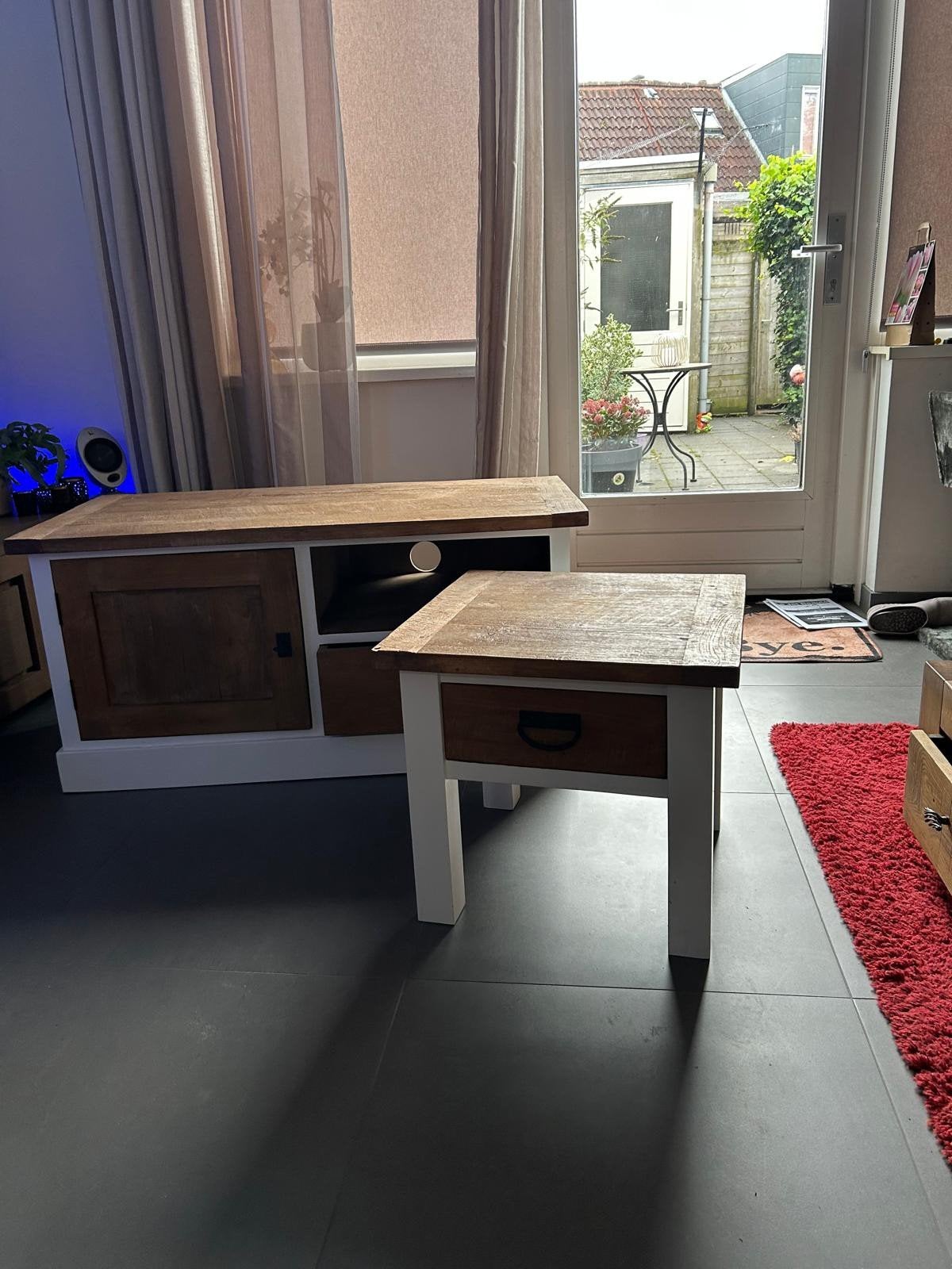 set tv meubel en tafel, Ophalen, 25 tot 50 cm, Minder dan 100 cm