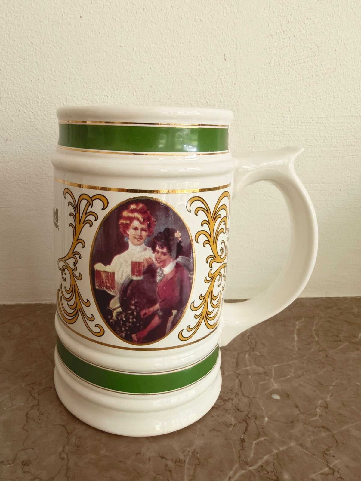 Vintage Pilsner Urquell Bierpul – Porselein – Villa Emilie K, Ophalen, Zo goed als nieuw, Pul(len), Overige merken
