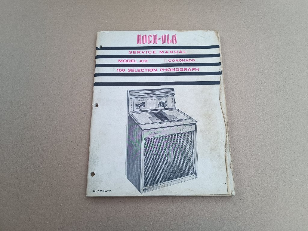 Service Manual Rock-ola 431 Coronado (1966) jukebox, Verzenden, Gebruikt, 1950 tot 1960, Seeburg