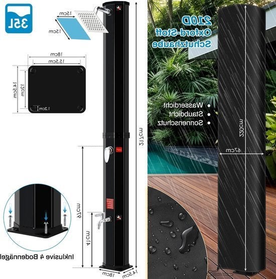 Solar Douche - Douchekraan - Douchepaneel - Camping Douche -, Corvance B.V., Verzenden, Nieuw, Corvancebol@gmail.com