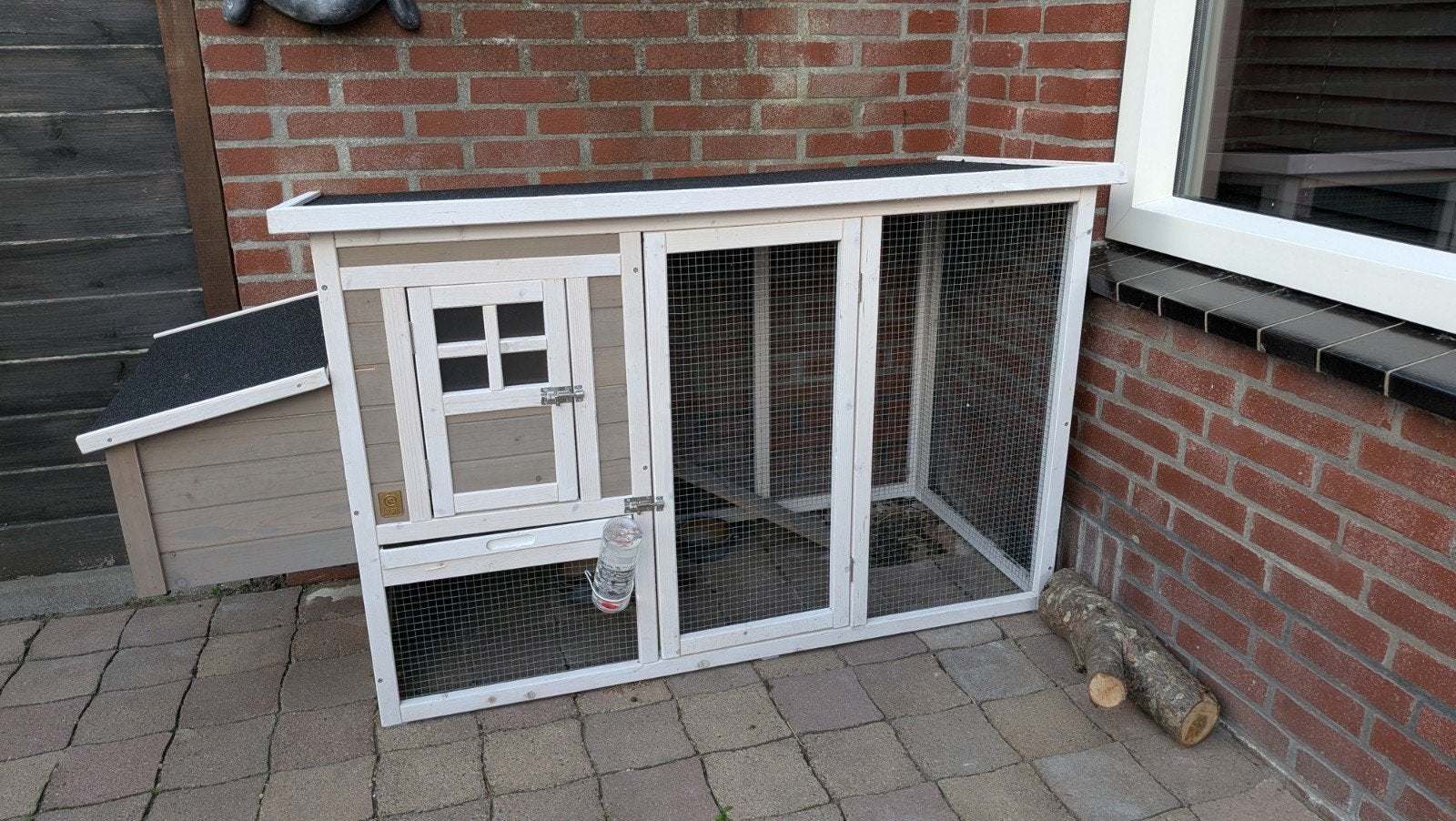 buiten konijnenhok en binnenhok, Dieren en Toebehoren, Knaagdieren en Konijnen | Hokken en Kooien, Ophalen, 110 cm of meer, Zo goed als nieuw