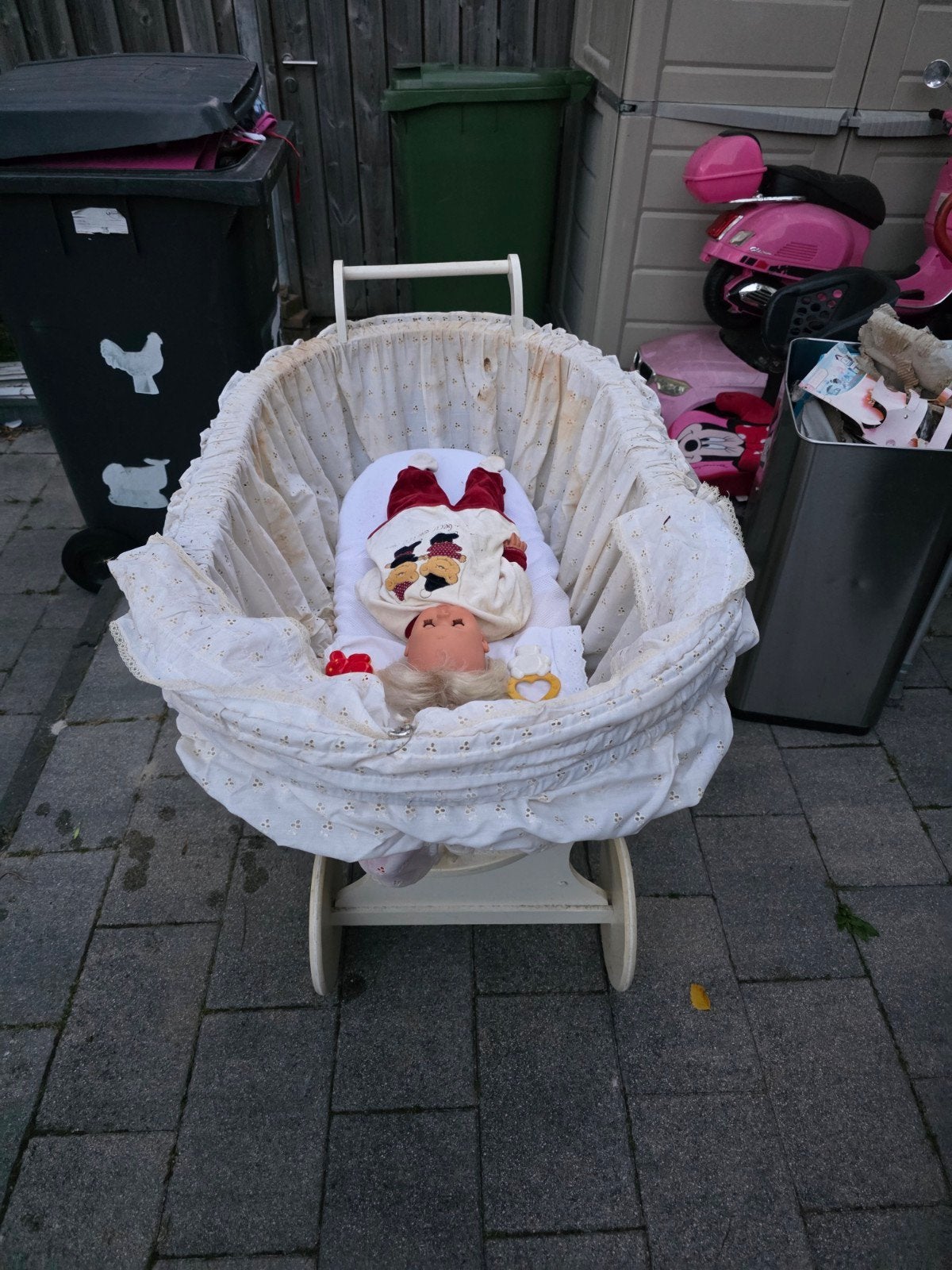 Ouderwetse houten kinderwagen met pop - opknapper, Ophalen, Gebruikt, Kinderwagen, Overige merken